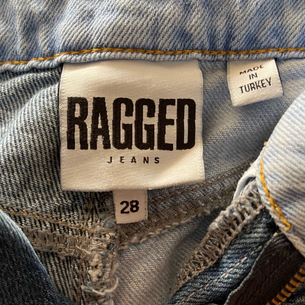 Ragged Priest Mom Jeans Pant High Equilibrium Patchwork Denim Tapered Indigo - Picture 13 of 14
